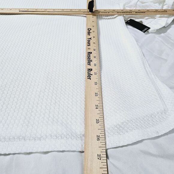 Cure Womens Blouse White Size XL Polyester Blend Stretch 3/4 Bell Sleeve - Picture 3 of 12